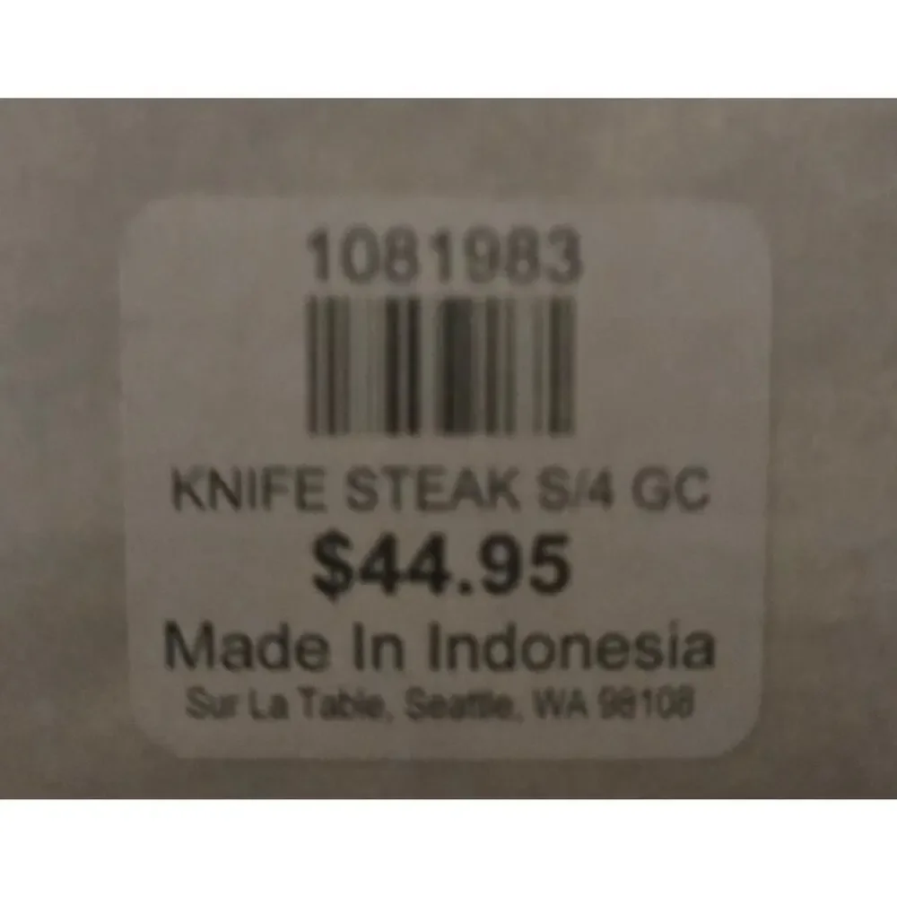 Fortessa Grand City Steak Knives, Set of 4. Retail Price 44.95 USD